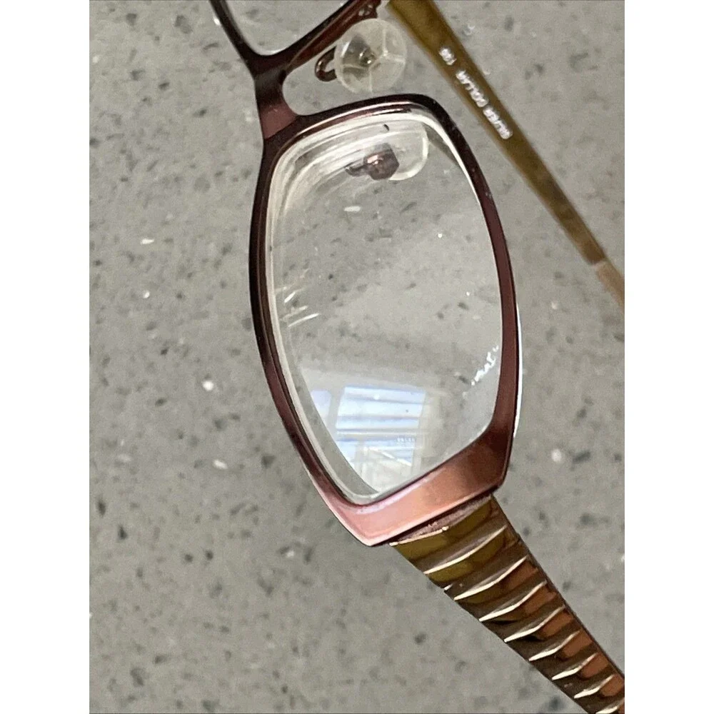 Silver Dollar Eyeglasses Frames Cafe 374 #1 Bronze brown Rectangle 52-17-135